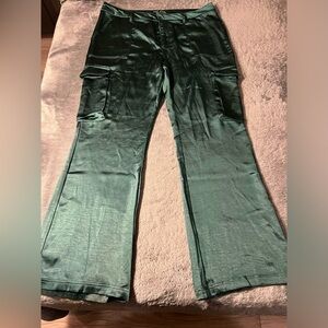 Green Silk Pants. Size 15.